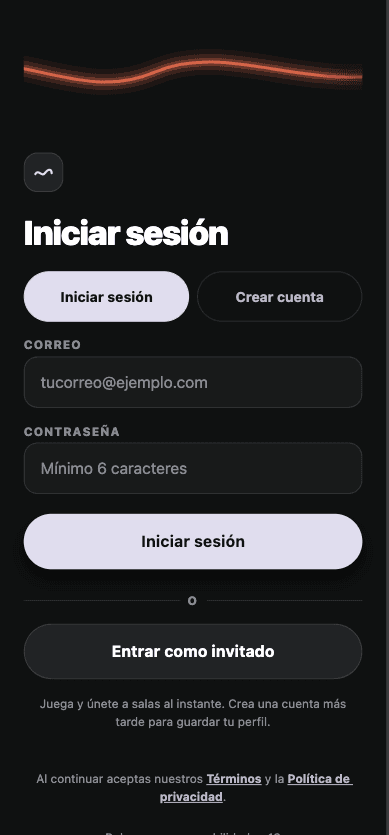 ChupiRoom — early version, screen 1
